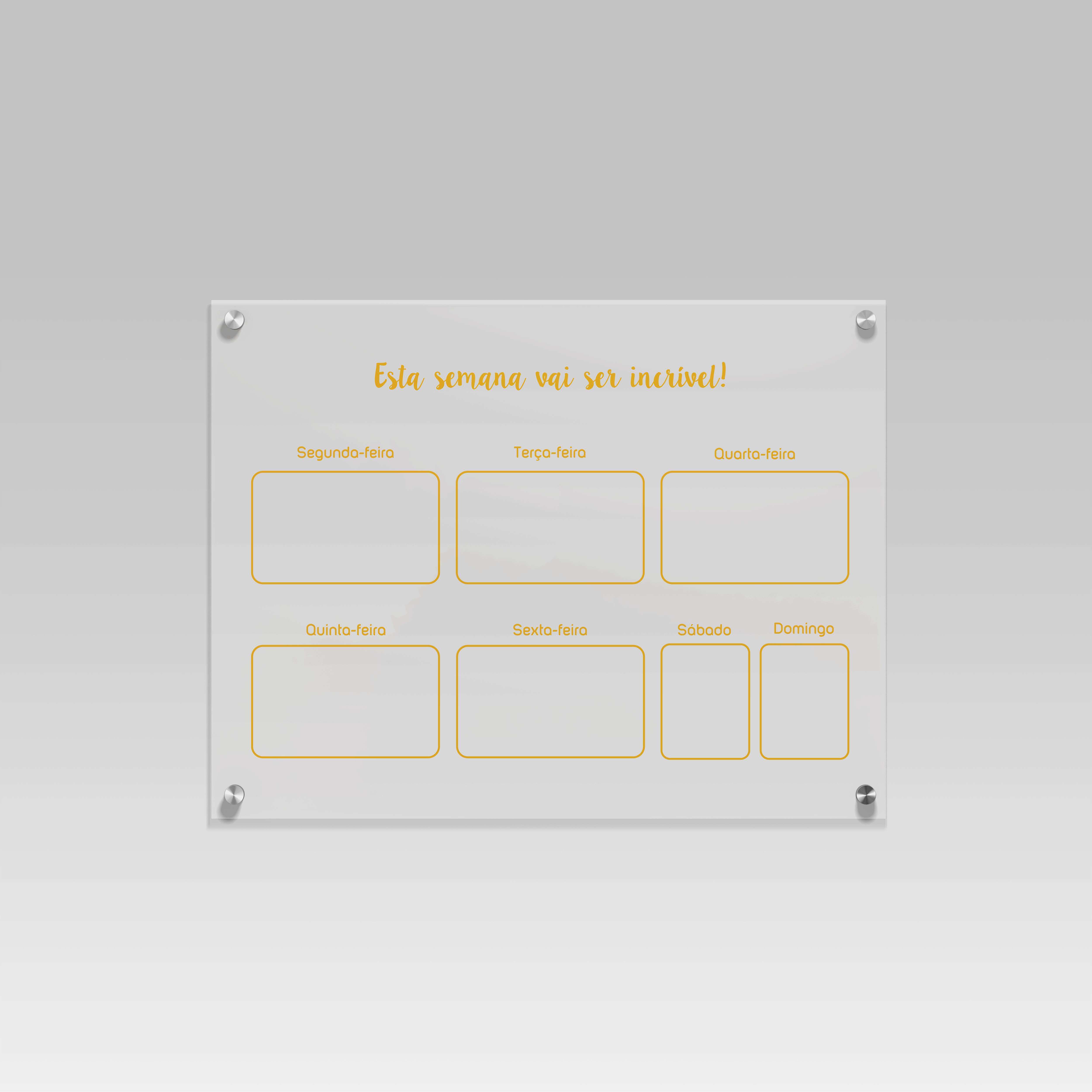 Calendários Semanais em Acrílico