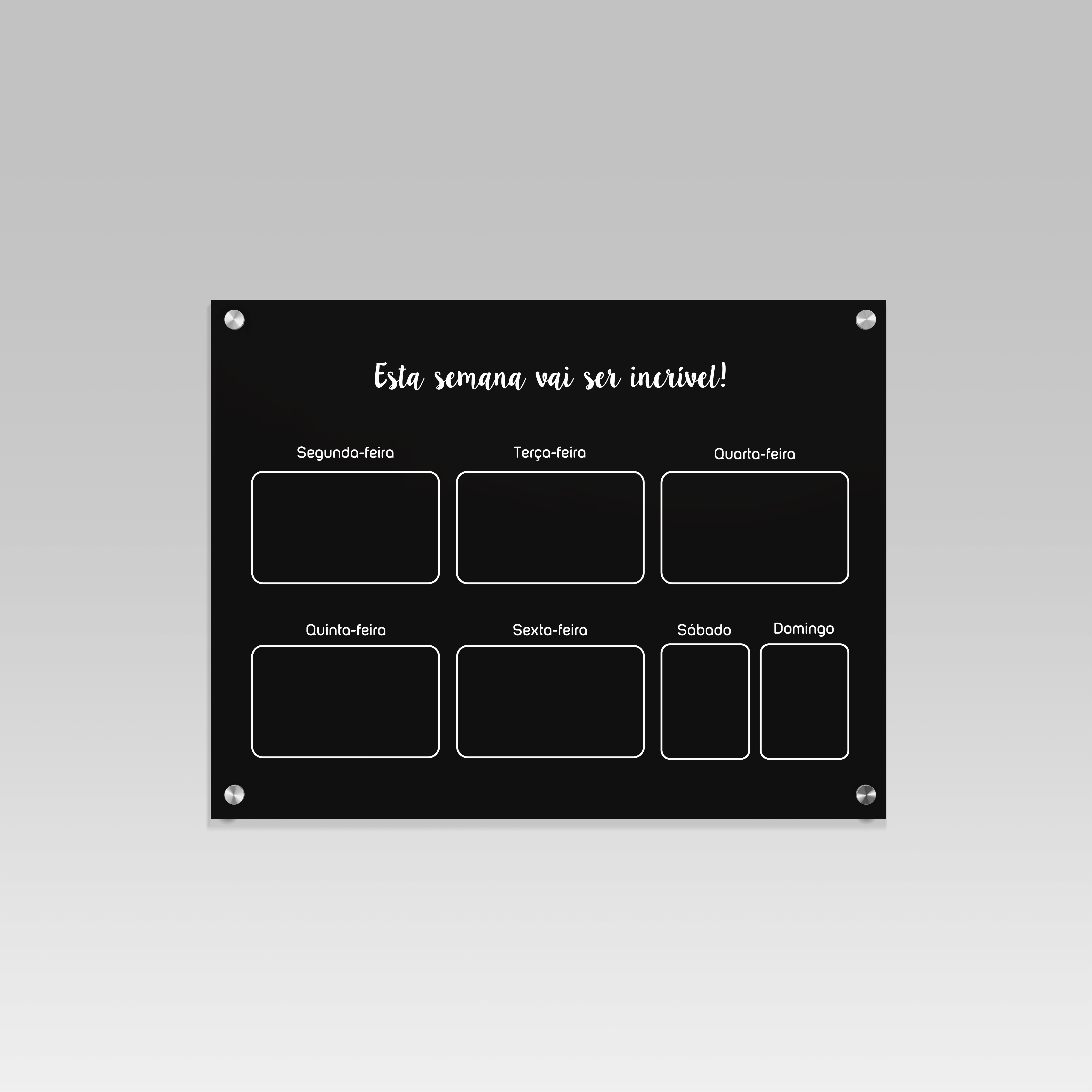 Calendários Semanais em Acrílico
