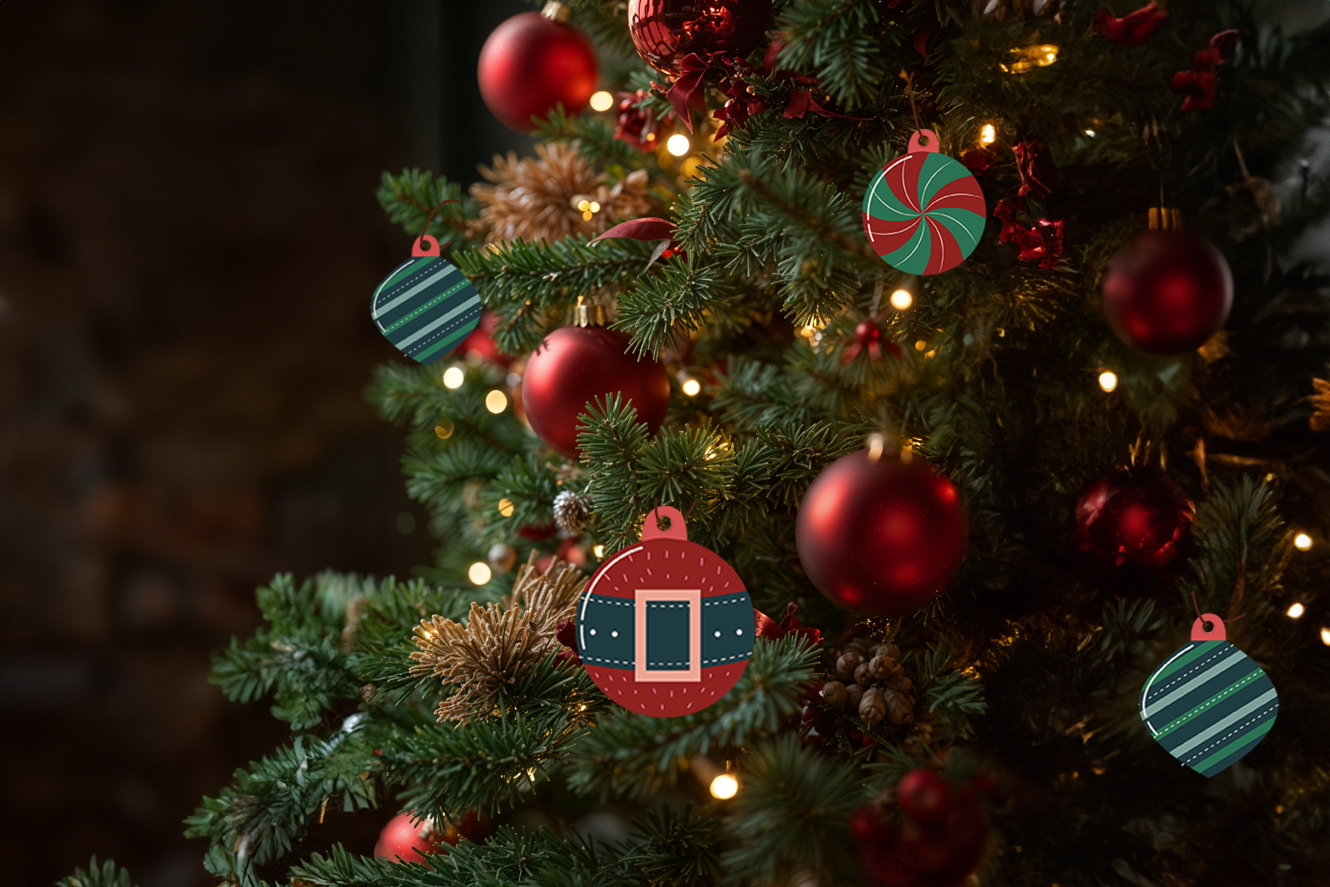 Enfeites de Natal em PVC Impresso (Standard)