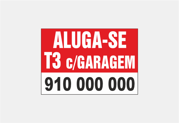 Placa Aluga-se T3 c/ Garagem 154
