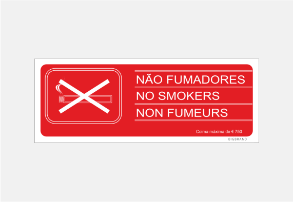 Placa Não Fumadores - Modelo B 119